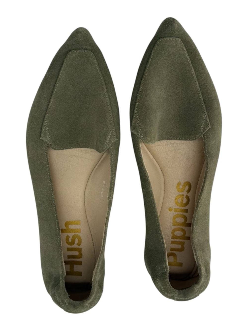 Hush Puppies Olive Green Suede Women's Loafers